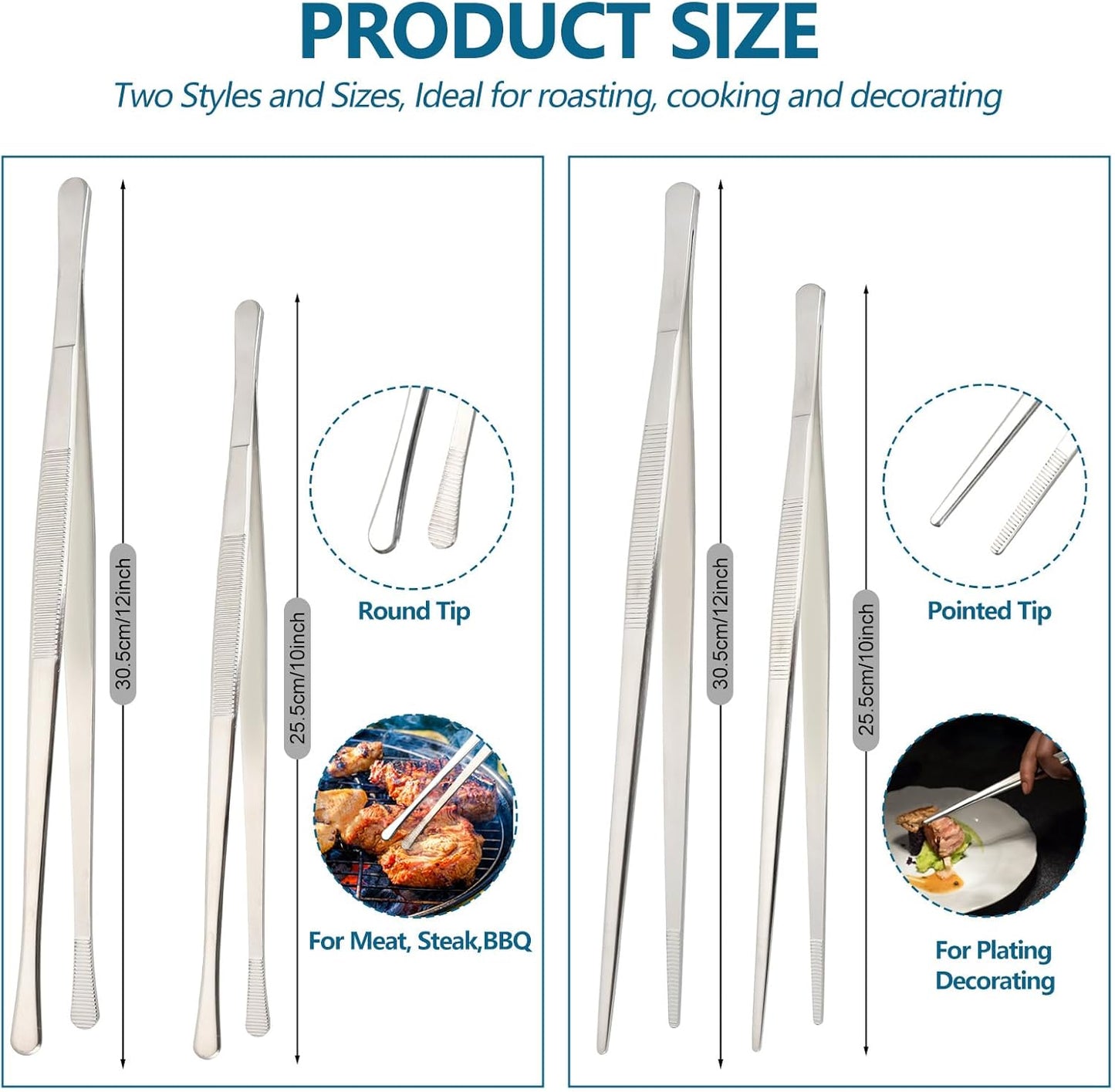 🔥 Stainless Steel Kitchen Tweezers