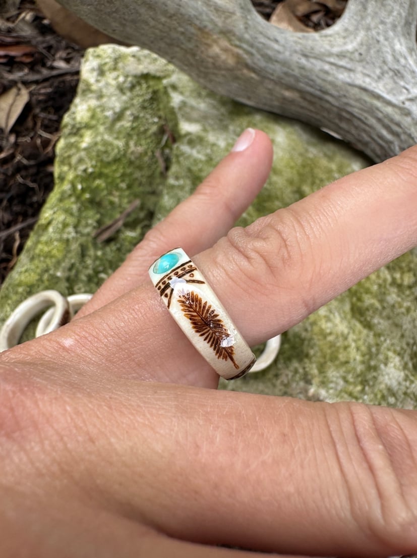 🔥LAST DAY 49% OFF💍Hand Carved Antler Ring🌏Made From Natural Shed Antlers