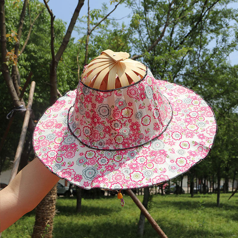 Folding Bamboo Fan Hat