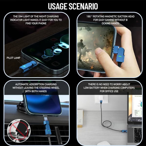 ๐ Magic Spin Cable - Fast Charging for MobilePhones and Electronics