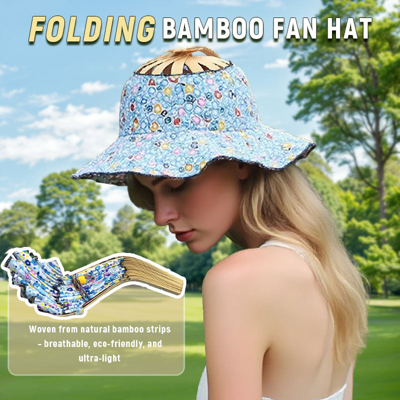 Folding Bamboo Fan Hat