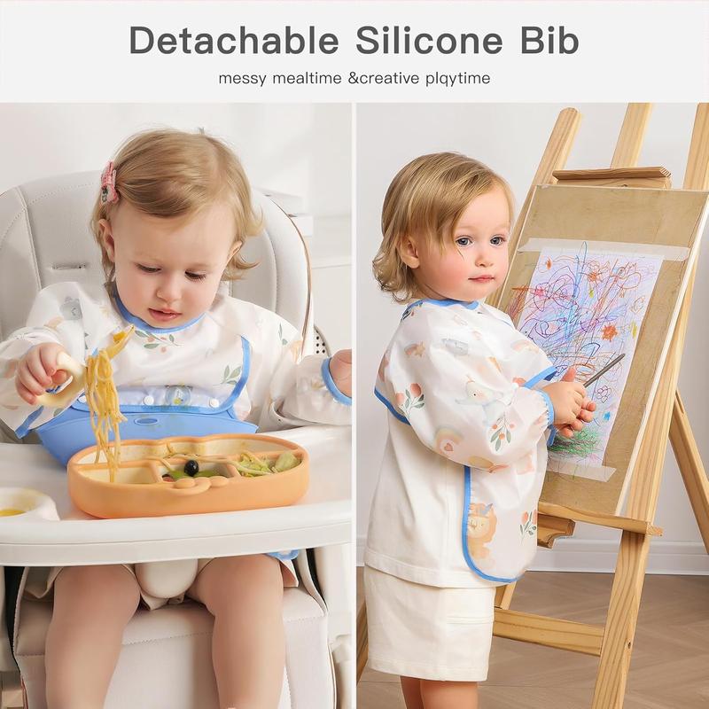 🔥Mess-Free Baby Bib with Silicone Catcher