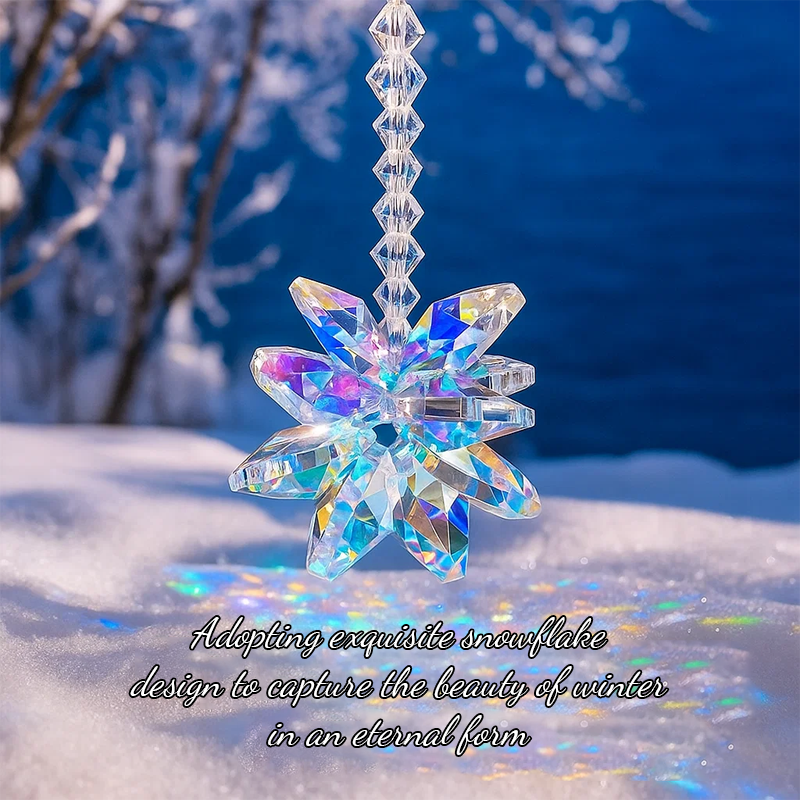❄️✨ Light Snowflake Sun Catcher Crystal