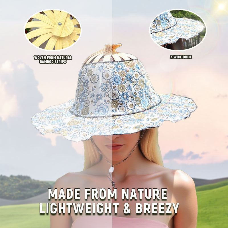 Folding Bamboo Fan Hat