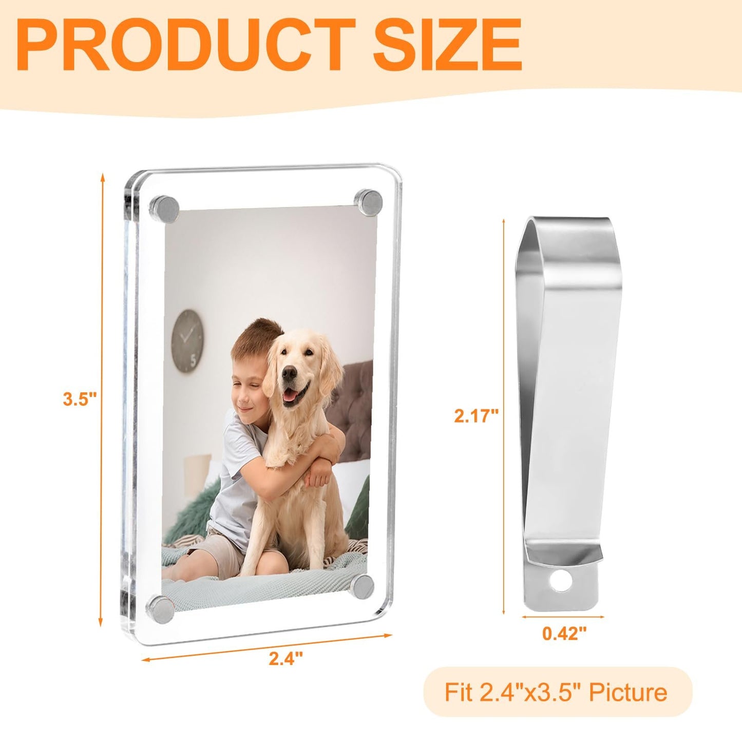 💕Acrylic Magnetic Car Sun Visor Photo Clip – Drive Safe, You’re Loved