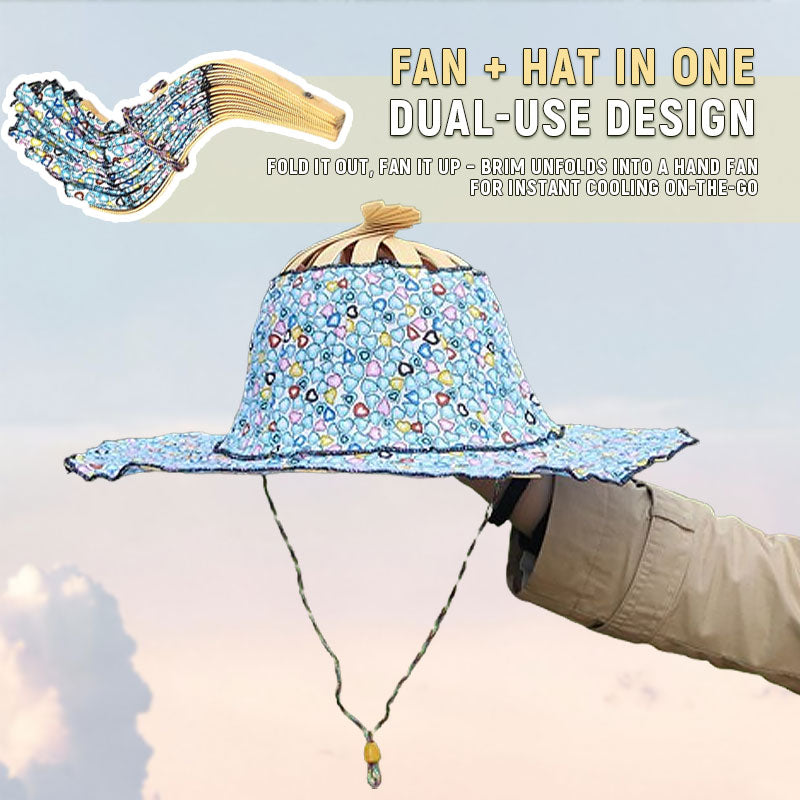 Folding Bamboo Fan Hat