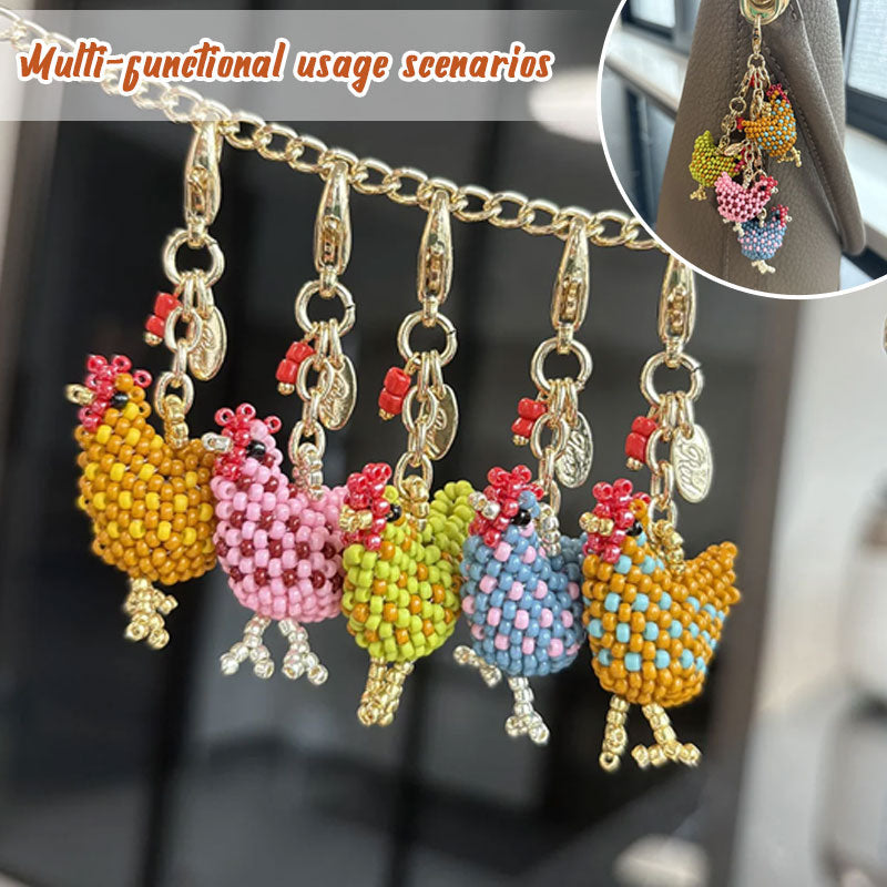 🔥🐥 Handmade Beaded Little Chicken Charm