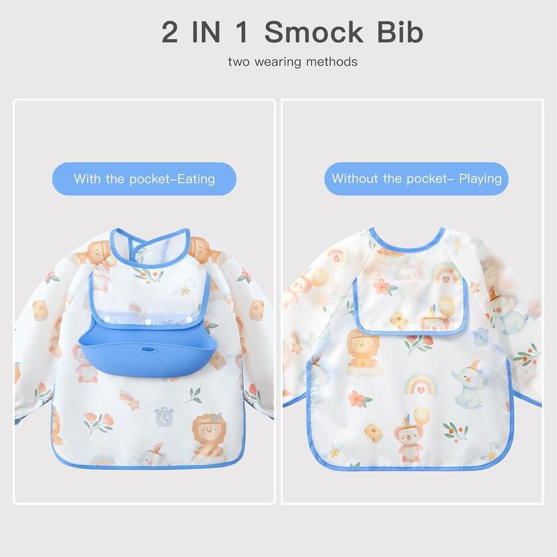 🔥Mess-Free Baby Bib with Silicone Catcher