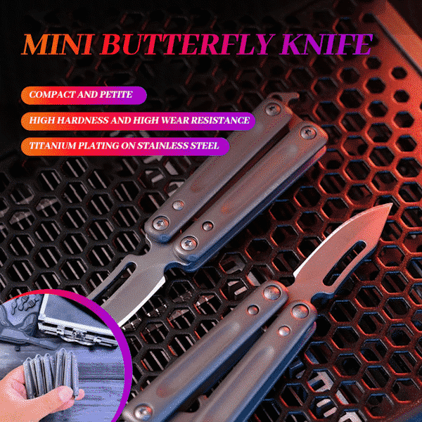 🔪Mini Stainless Steel Butterfly Trainer Knife