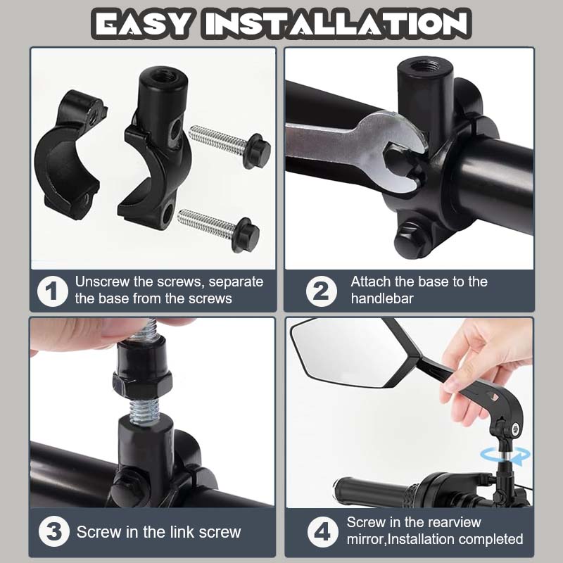 🚴♂️360° Bike Mirror – Anti-Glare Wide View