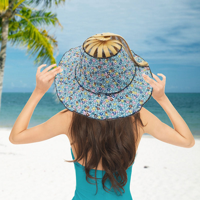 Folding Bamboo Fan Hat