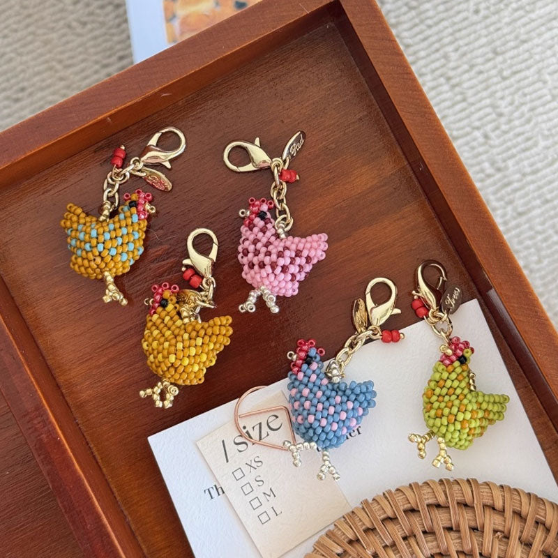🔥🐥 Handmade Beaded Little Chicken Charm
