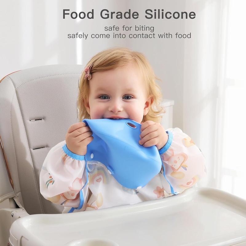 🔥Mess-Free Baby Bib with Silicone Catcher