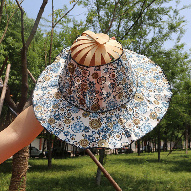Folding Bamboo Fan Hat