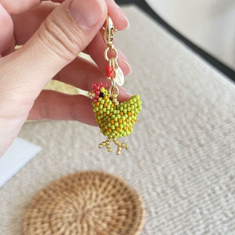 🔥🐥 Handmade Beaded Little Chicken Charm