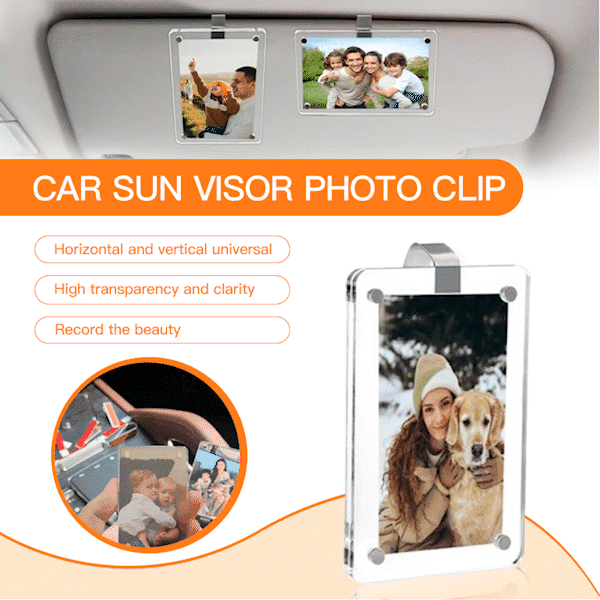 💕Acrylic Magnetic Car Sun Visor Photo Clip – Drive Safe, You’re Loved