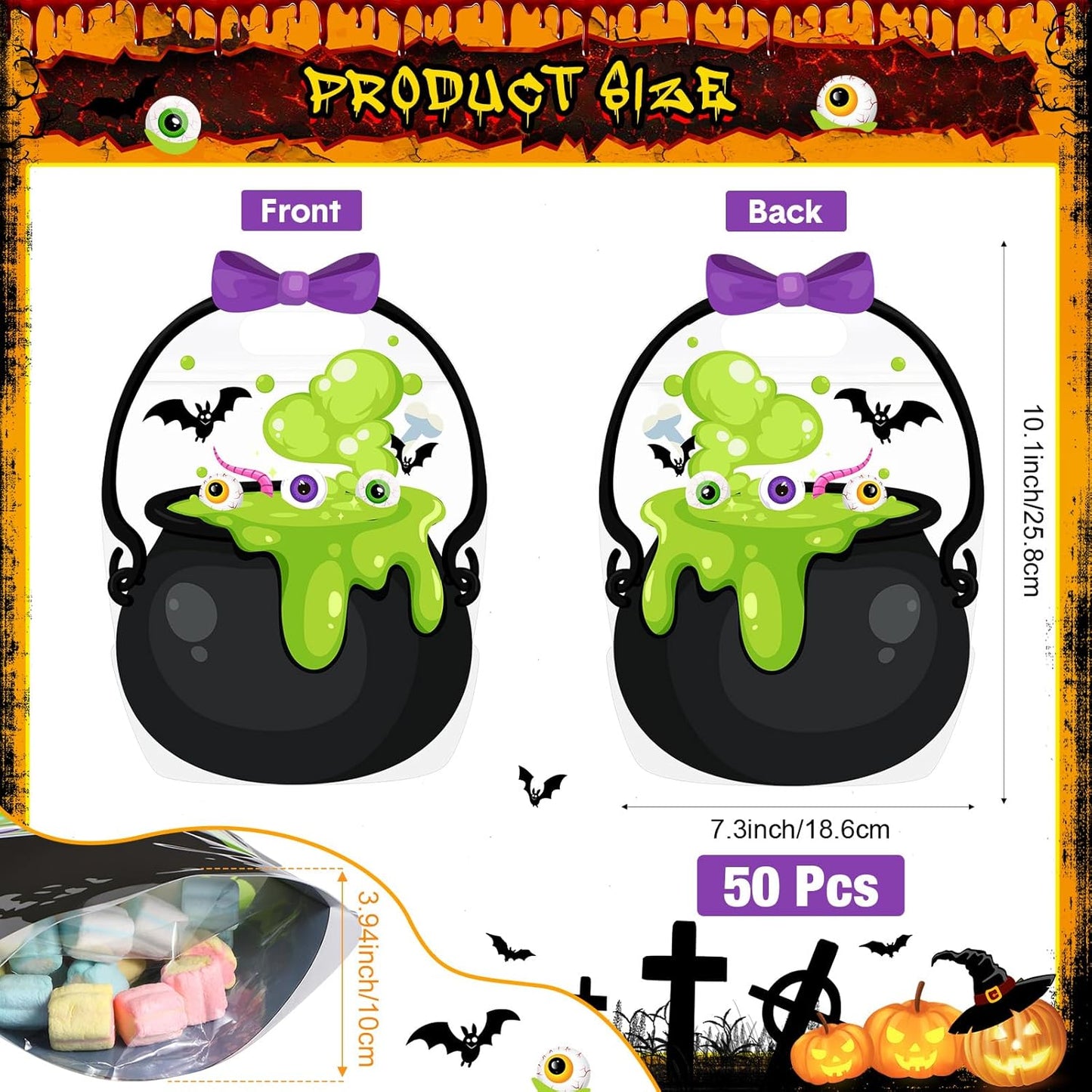 🏆Flash Sale⚡ 50K+ SOLD! 👻Original Zipper Halloween Favor Bags