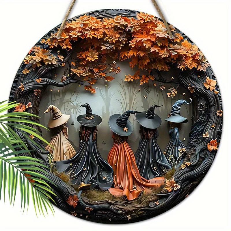 🔥🧙Witch Pattern Wooden Hanging Sign