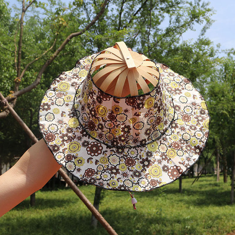 Folding Bamboo Fan Hat