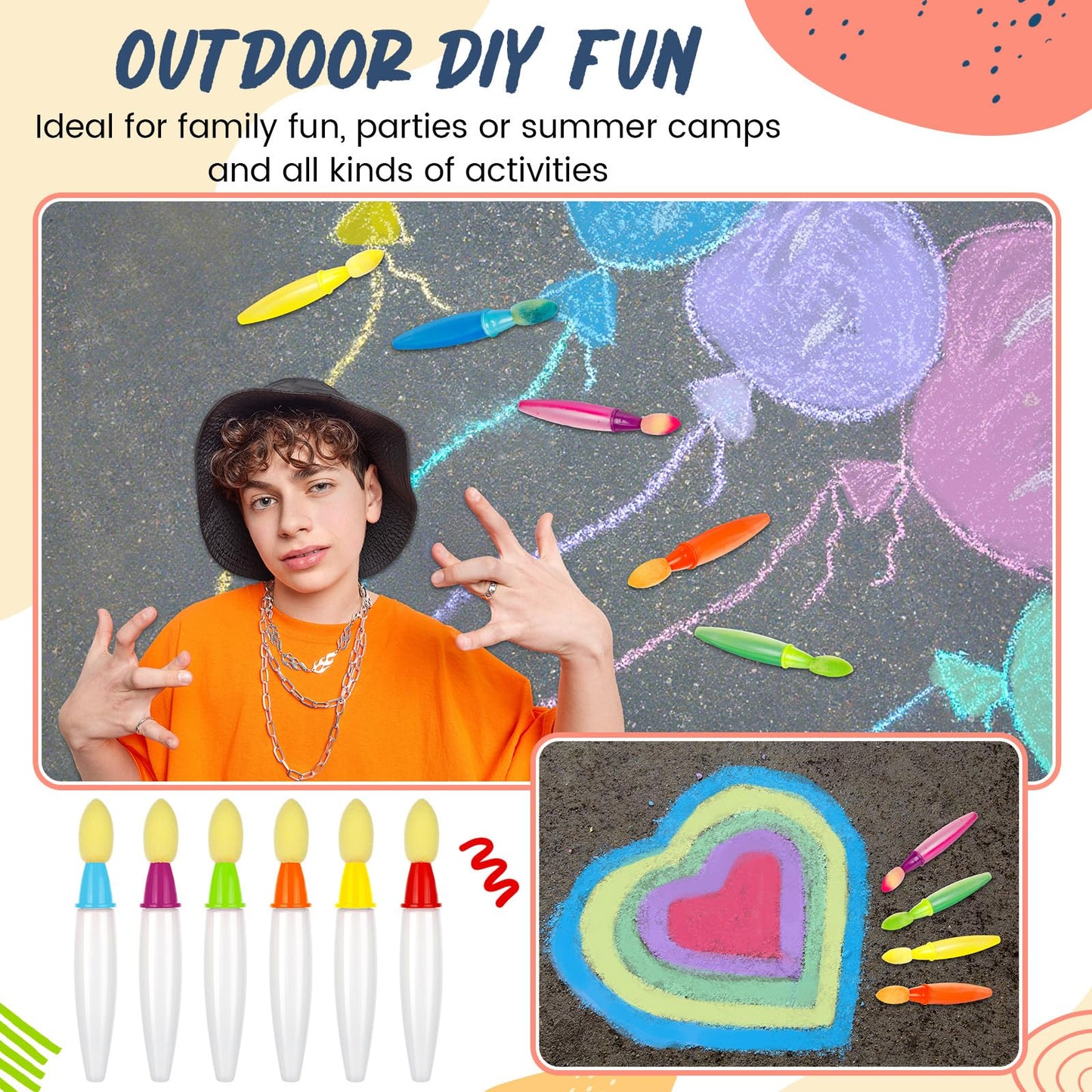 ๐ Sidewalk Chalk Paint Brush Set