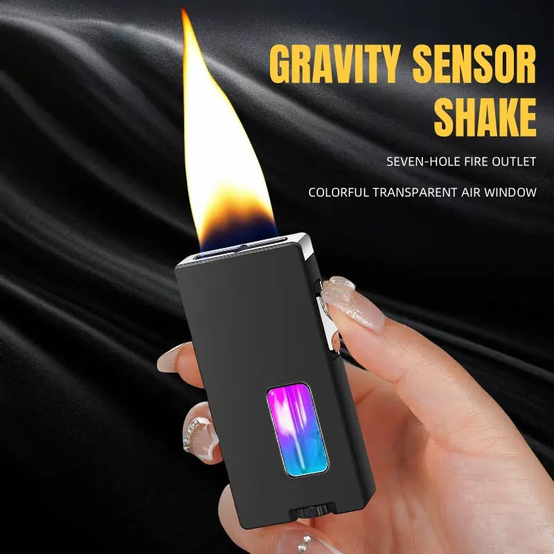 🔥7-Hole Windproof Butane Lighter with Safety Lock