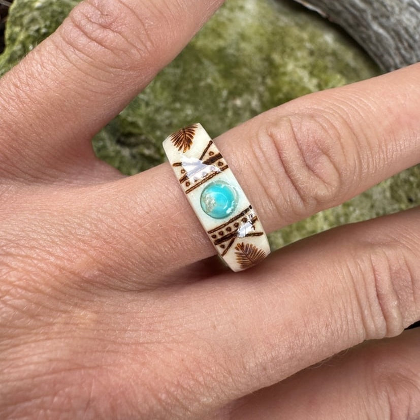 🔥LAST DAY 49% OFF💍Hand Carved Antler Ring🌏Made From Natural Shed Antlers