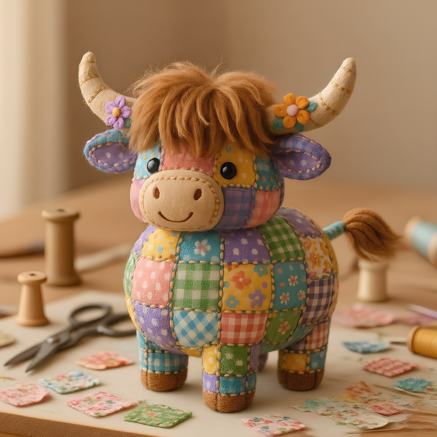 🔥BUY 2 SAVE 10%🐮Hand-Patchwork Highland Cattle Ornament