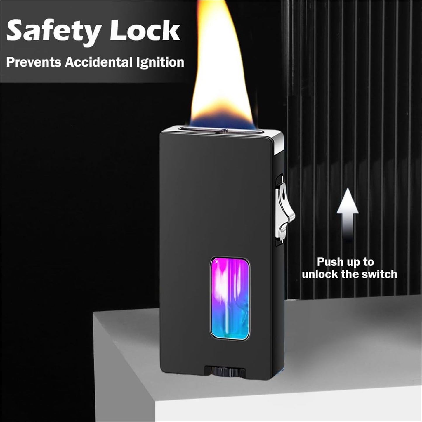🔥7-Hole Windproof Butane Lighter with Safety Lock