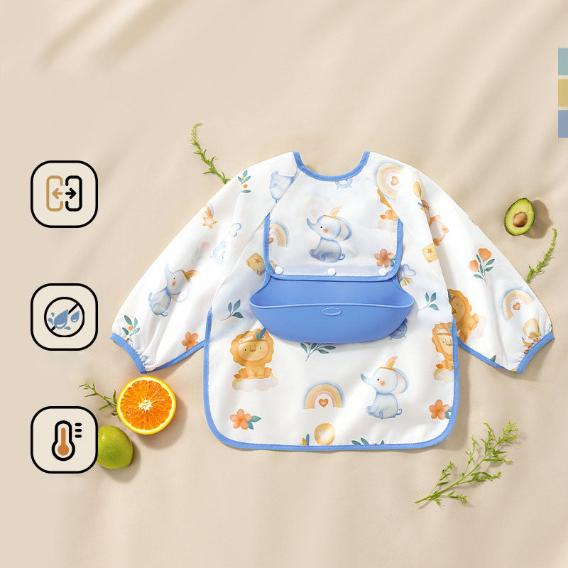 🔥Mess-Free Baby Bib with Silicone Catcher