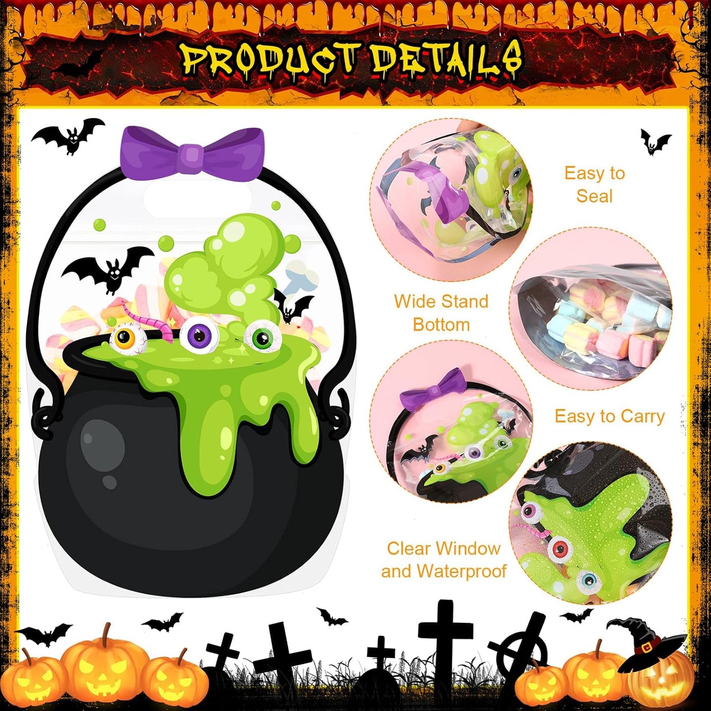 🏆Flash Sale⚡ 50K+ SOLD! 👻Original Zipper Halloween Favor Bags