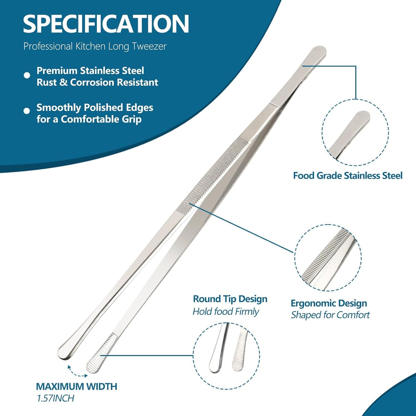 🔥 Stainless Steel Kitchen Tweezers