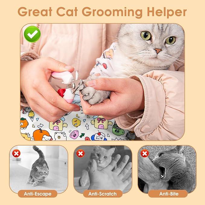 🔥🐱 Cat Grooming Swaddle Wrap
