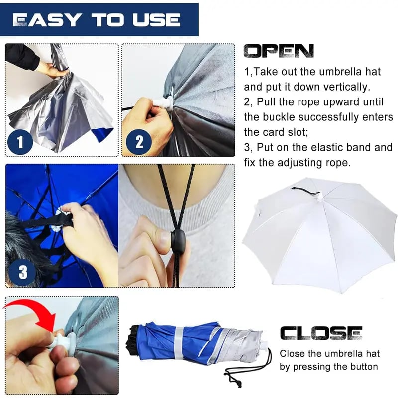 🔥Hands-Free Wearable Sun & Rain Umbrella Hat