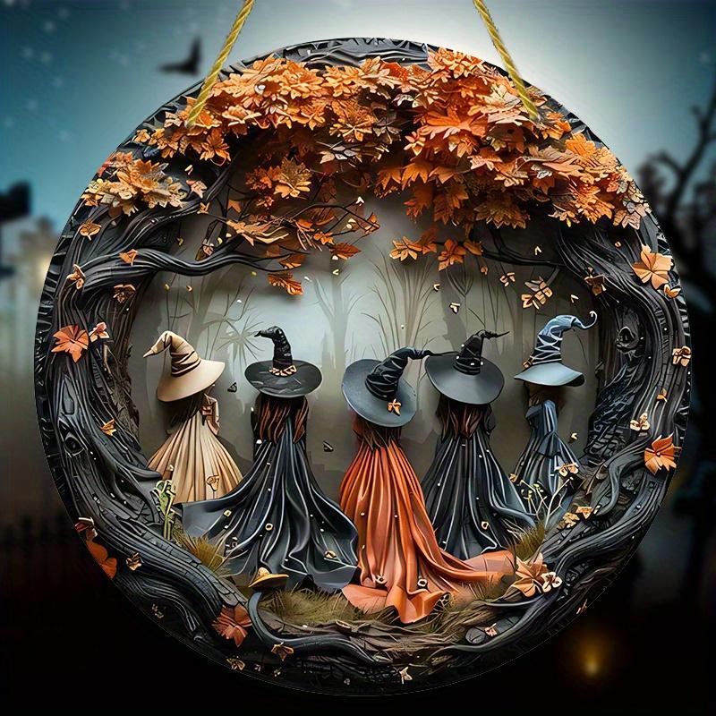 🔥🧙Witch Pattern Wooden Hanging Sign