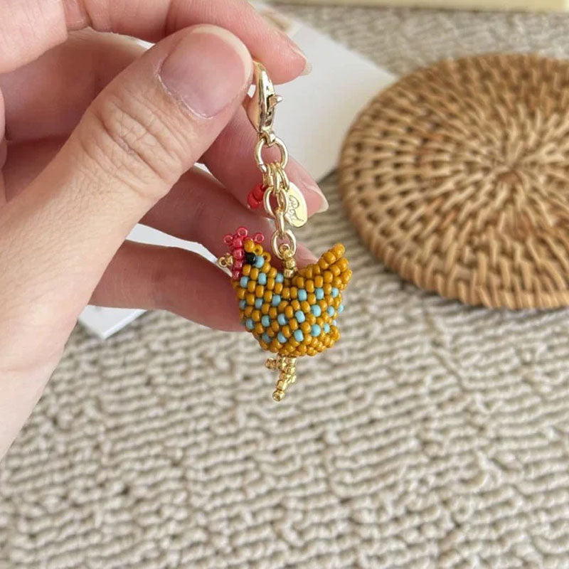 🔥🐥 Handmade Beaded Little Chicken Charm