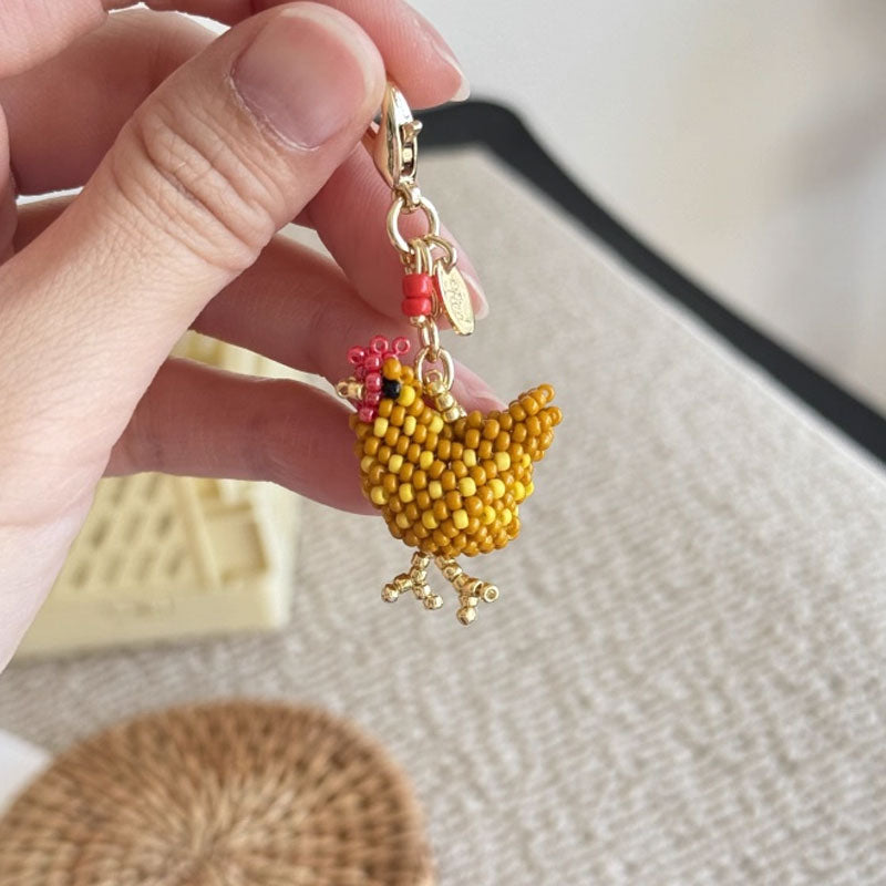 🔥🐥 Handmade Beaded Little Chicken Charm
