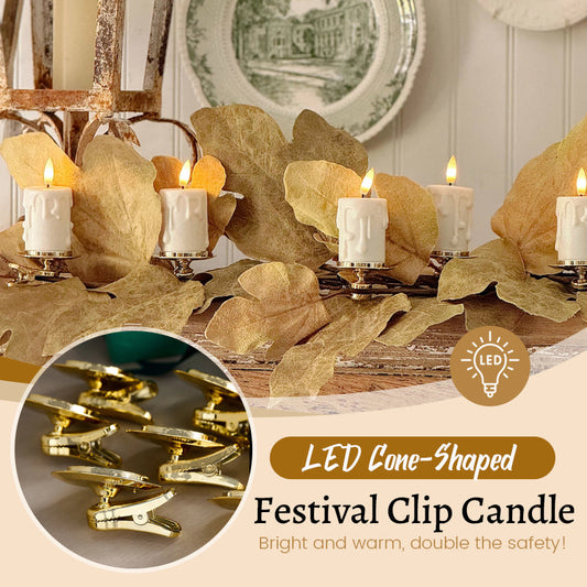🔥LED Cone-Shaped Festival Clip Candle