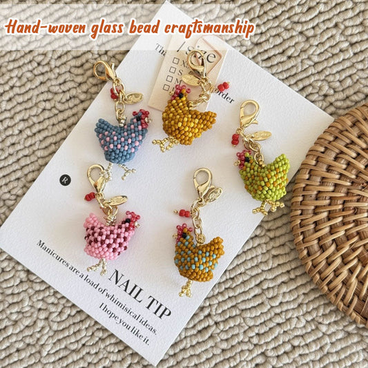 🔥🐥 Handmade Beaded Little Chicken Charm