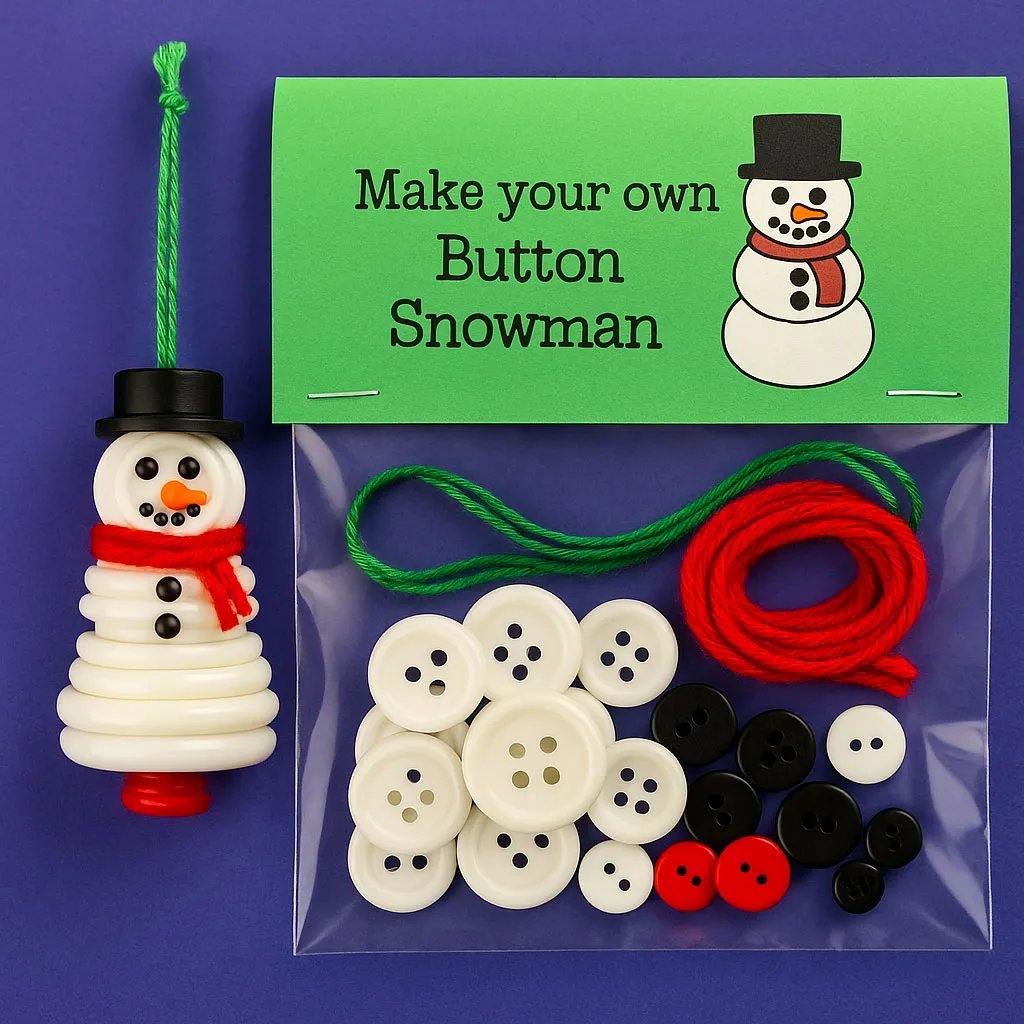 ✨Buy 3 Get 1 Free✨☃️ DIY Button Snowman Ornament Kit☃️