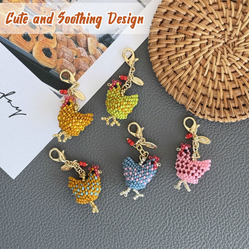 🔥🐥 Handmade Beaded Little Chicken Charm