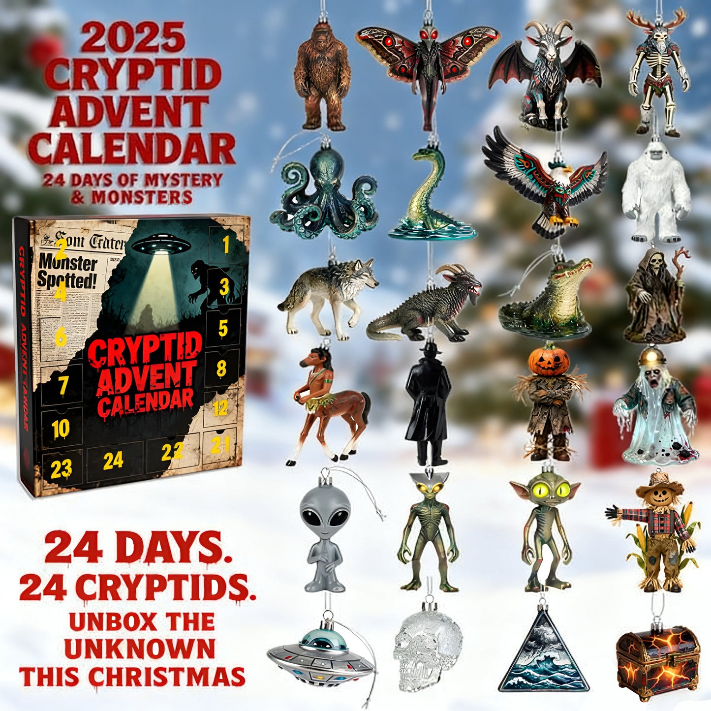 🦍🛸 2025 Cryptid Advent Calendar – Mystery Unboxed 🎁👽