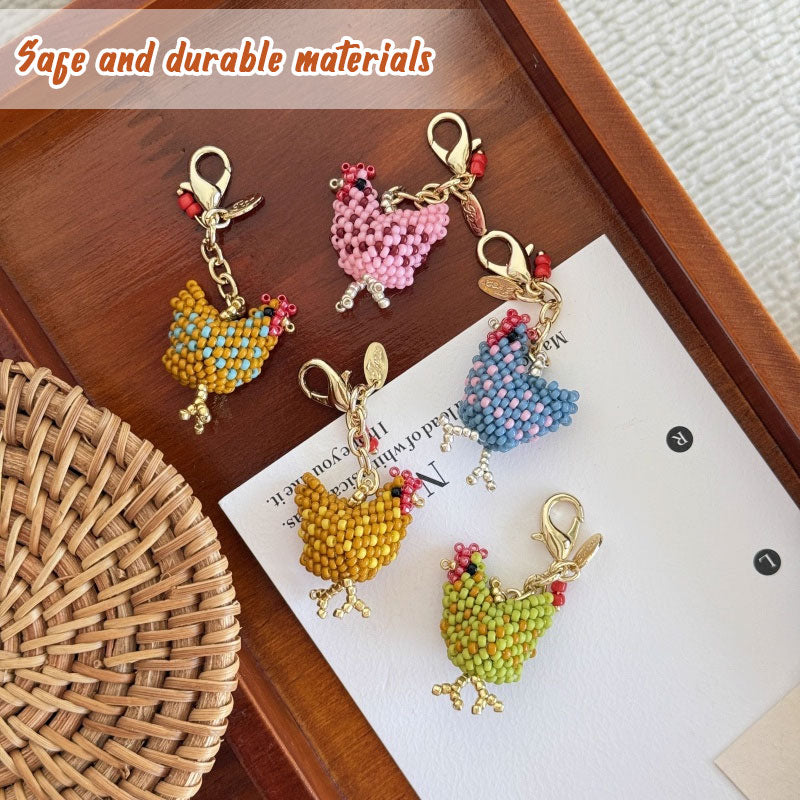 🔥🐥 Handmade Beaded Little Chicken Charm