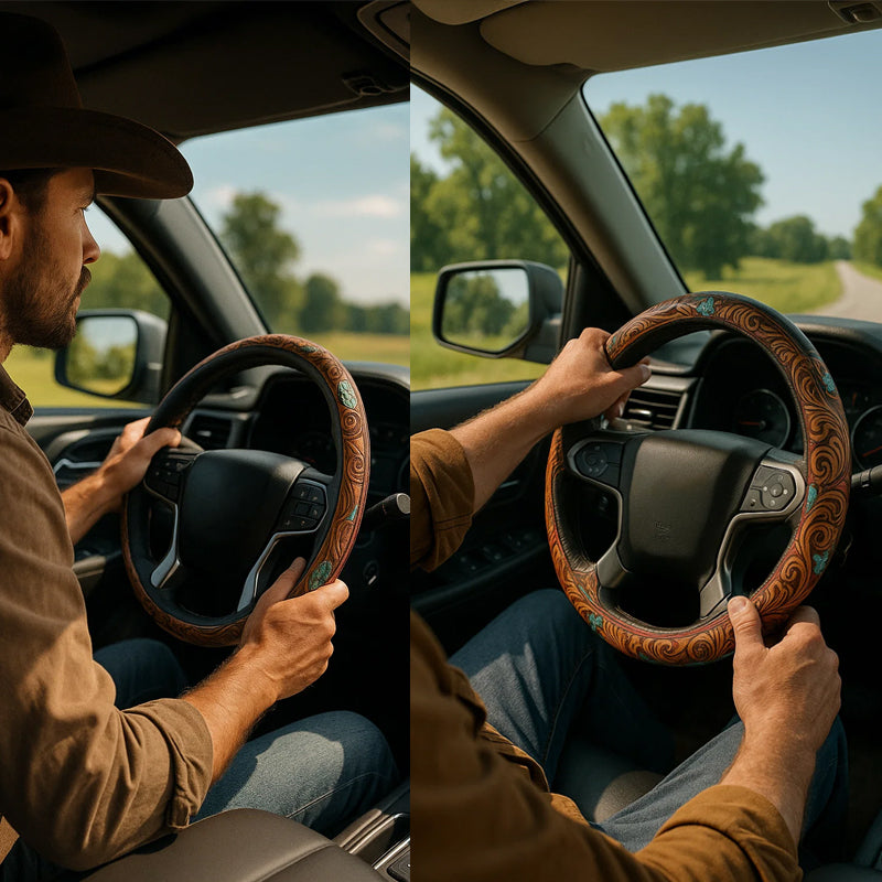 🤠 Western Cowboy Steering Wheel Cover – Ride in Style!