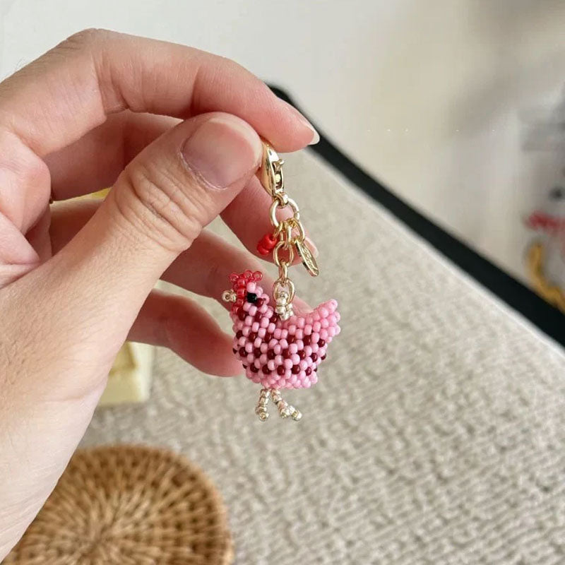 🔥🐥 Handmade Beaded Little Chicken Charm