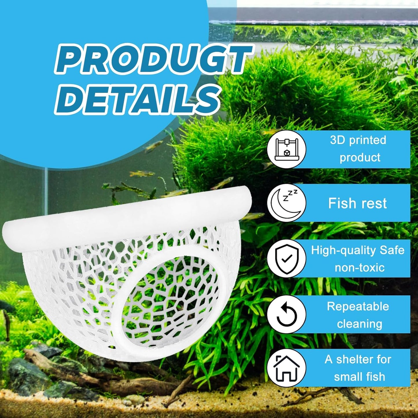 🐠 Floating Betta Fish Cave – Hideout & Feeding Station