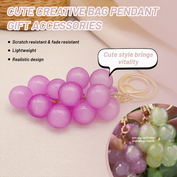 ✨Buy 2 Get 1 Free🍇 Juicy Grape Bag Pendant – Cute Gift Idea