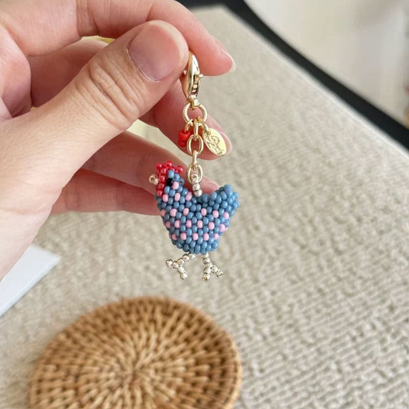 🔥🐥 Handmade Beaded Little Chicken Charm