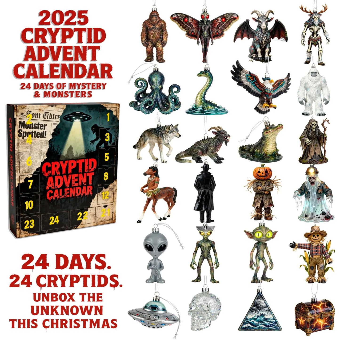 🦍🛸 2025 Cryptid Advent Calendar – Mystery Unboxed 🎁👽