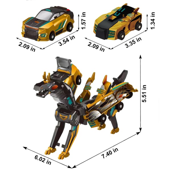 💥 2 In 1 Collision Transforming Dinosaur Car Toy