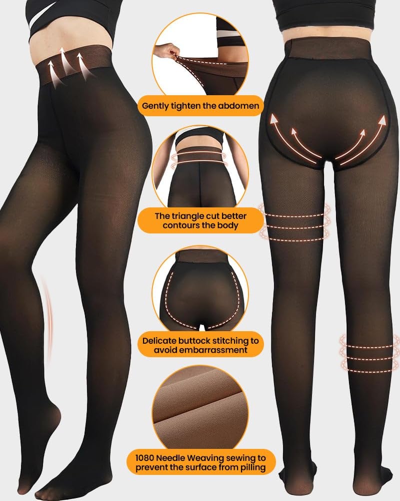 🔥LAST DAY 49% OFF👍🏻Flawless Legs Skin Toned Fleece Lined Tights